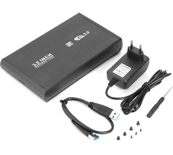 Изображение товара Внешний корпус PALMEXX для жесткого диска SATA 3.5 до 10Тб, USB3.0, чёрный, металл PX/HDDB-3.5-black