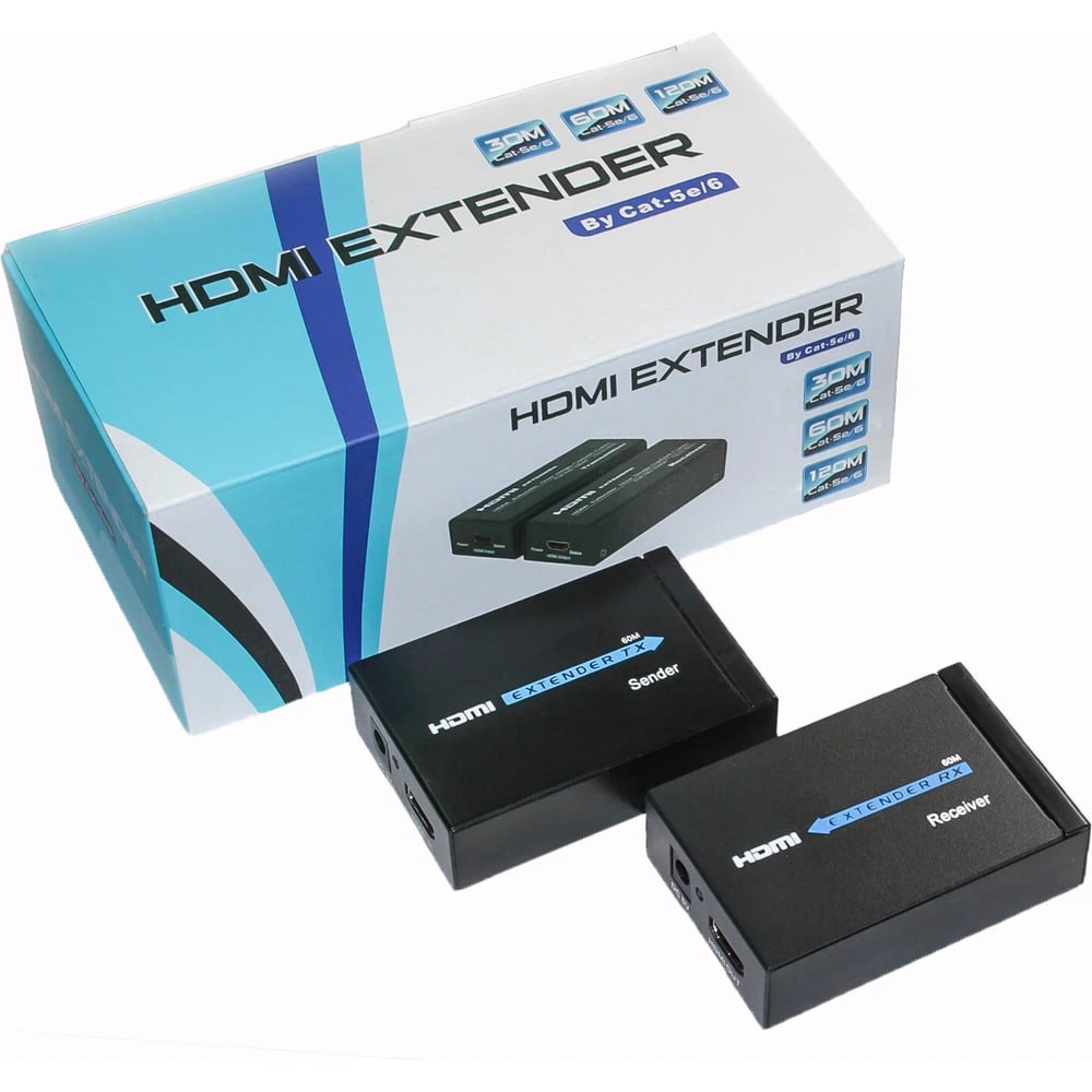 Изображение товара Удлинитель PALMEXX EXT-HDMI-60M по UTP CAT 5e/6 HDMI1.4 до 60 м