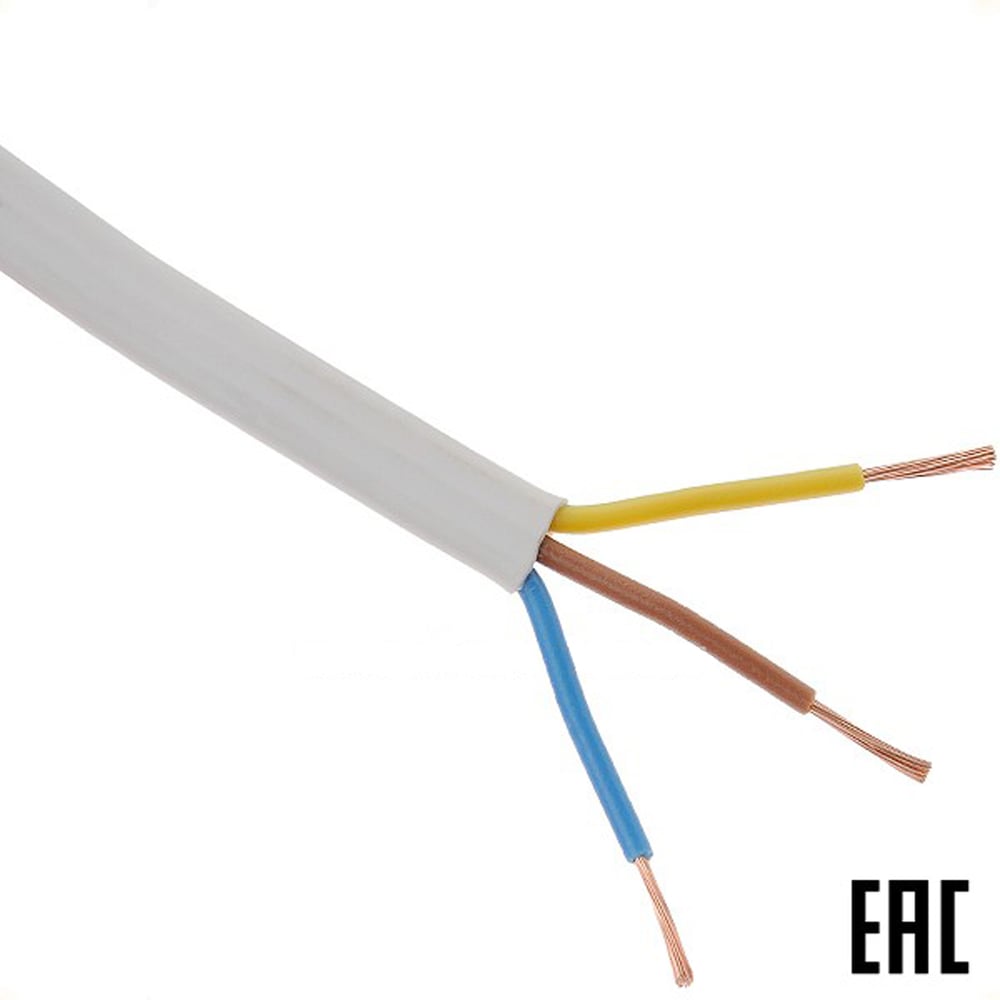 Изображение товара Электрошнур MW ШВВП ГОСТ 3х0,5 белый-200м