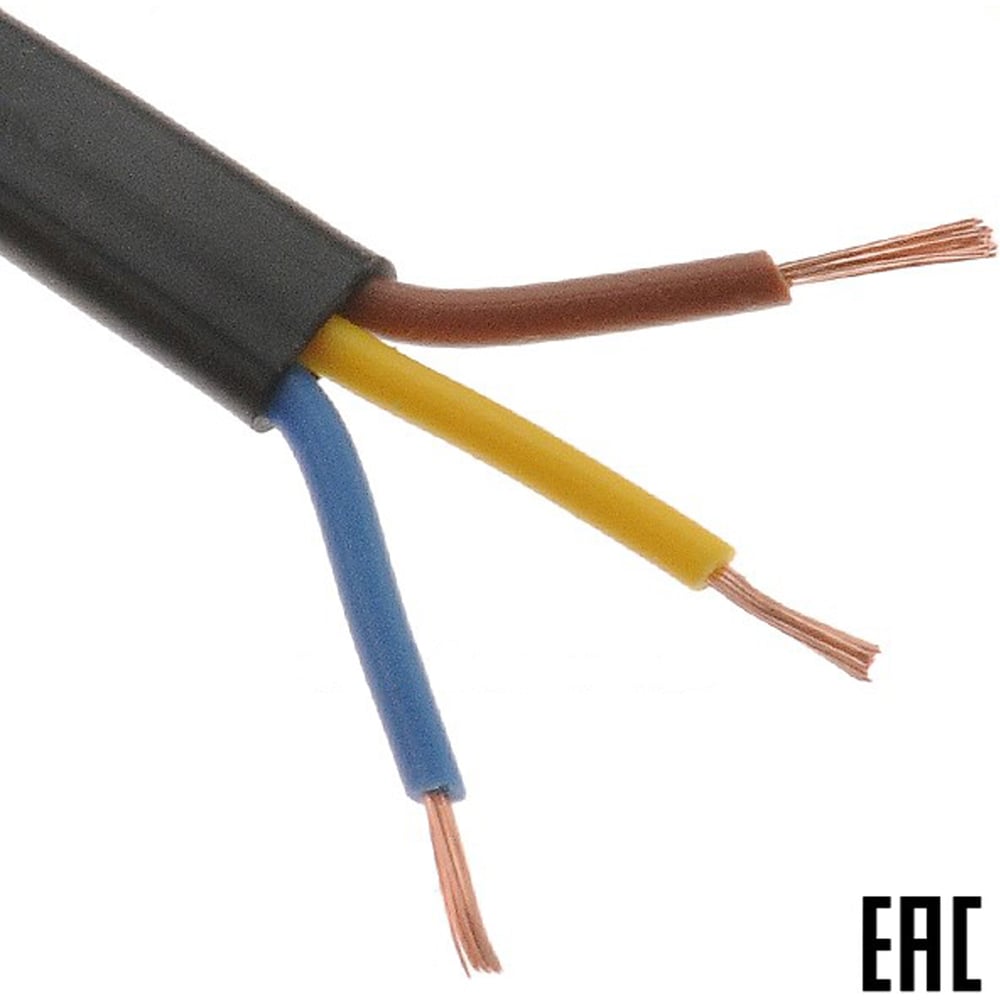 Изображение товара Электрошнур MW ШВВП ГОСТ 3х0,5 чёрный-200м