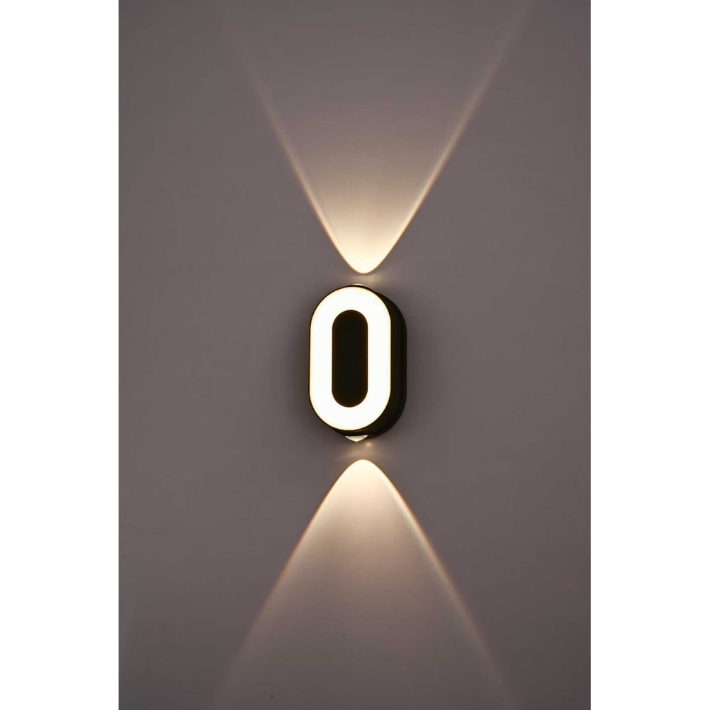 Светильник уличный настенный Светиль Цифра 0 BK+WH LED 4-7W h170, OUN24 988393025