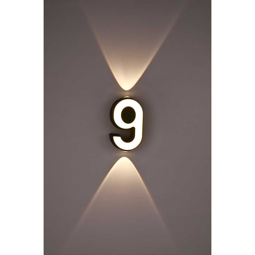 Светильник уличный настенный Светиль Цифра 9 BK+WH LED 4-7W h170, OUN24 988393938