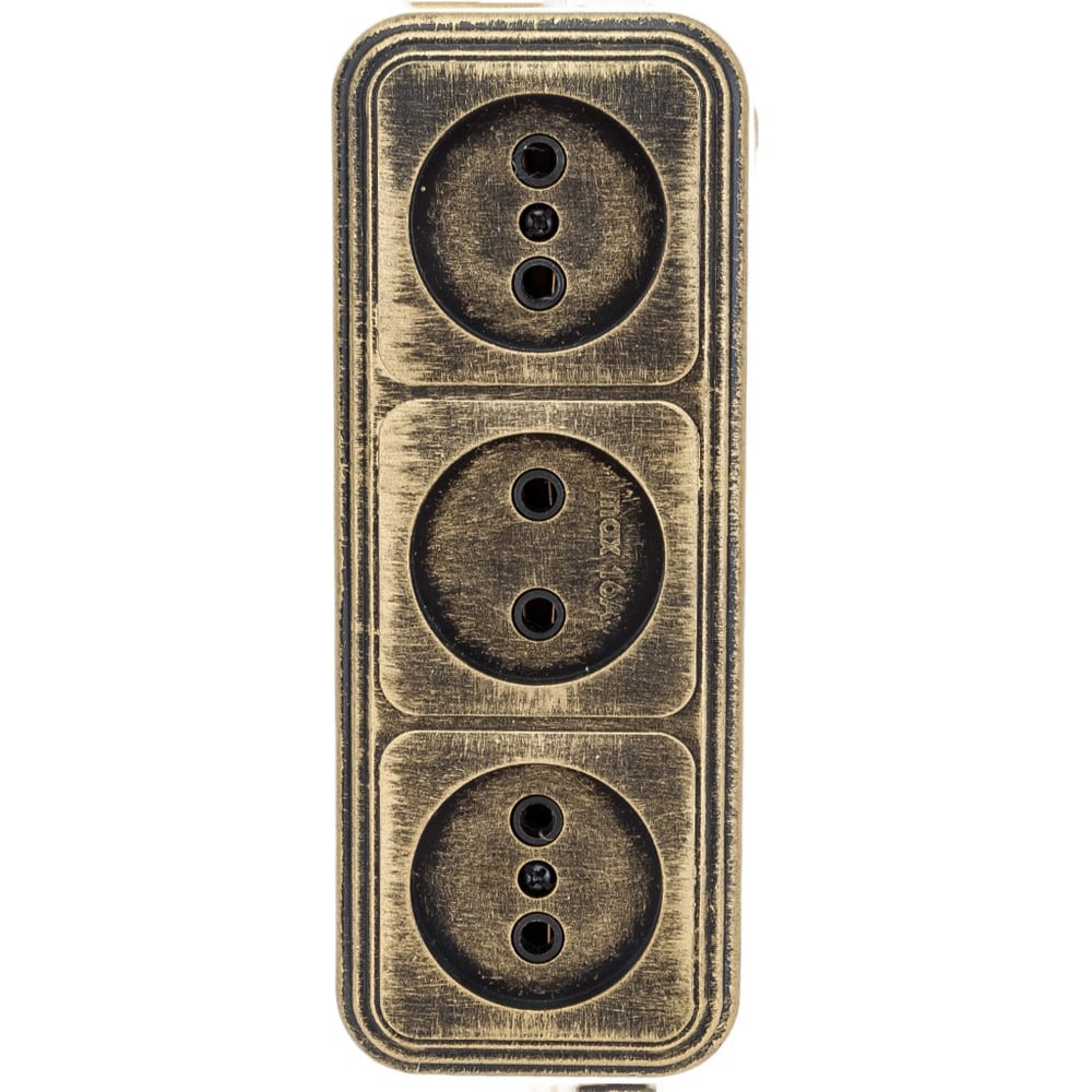 Изображение товара 3-местная розетка SVET RA 16-363 черная бронза 220 В 16 А IP20 для открытой установки