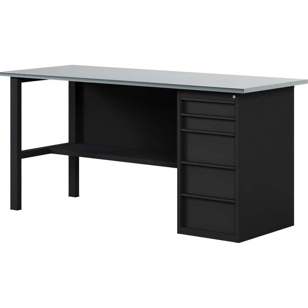 Изображение товара Верстак GREENBERG BLACK VERSTAK_BLACK_Y1_1800 с тумбой и ящиками