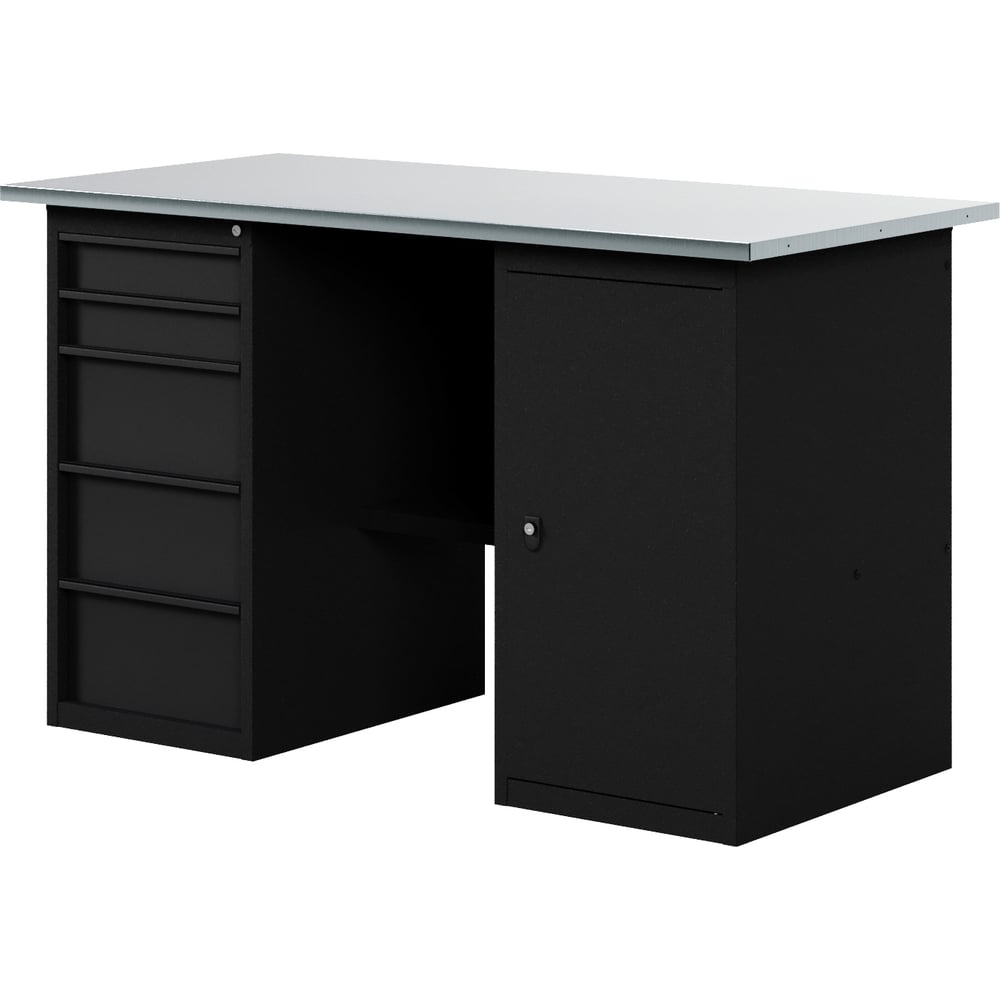 Верстак-стол BLACK с тумбой и ящиками, 1400 мм GREENBERG VERSTAK_BLACK_ТY_1400