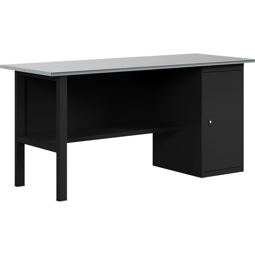 Изображение товара Верстак-стол BLACK с тумбой с дверцей, 1600 мм GREENBERG VERSTAK_BLACK_Т1_1600