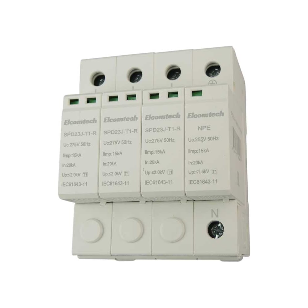 Изображение товара Устройство защиты импульсных перенапряжений ELCOMTECH SPD23J-T1-3NPE15AC275R