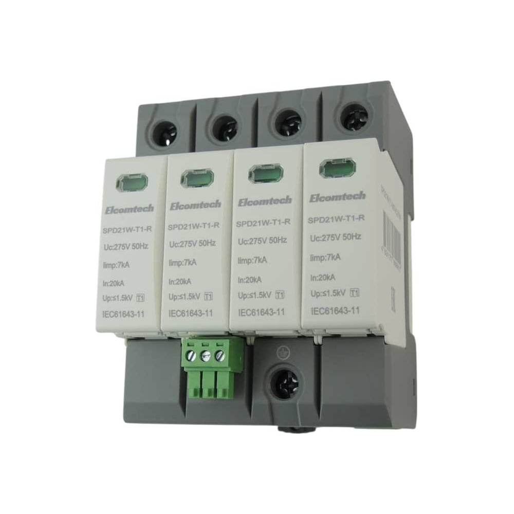 Изображение товара Устройство защиты импульсных перенапряжений ELCOMTECH SPD21W-T1-3N7AC275R