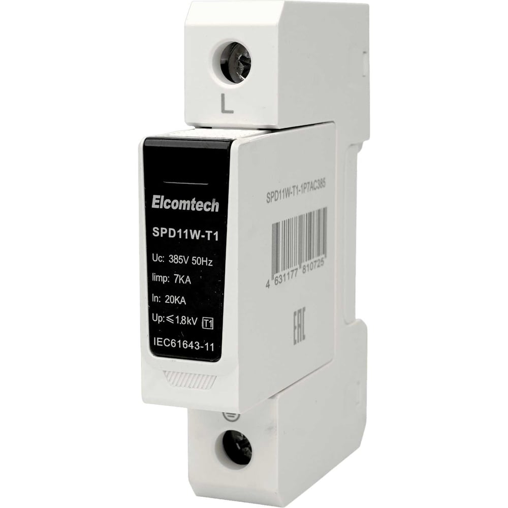 Изображение товара Устройство защиты импульсных перенапряжений ELCOMTECH SPD11W-T1-1P7AC385