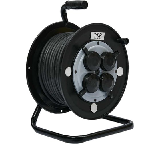 Изображение товара Удлинитель силовой ТОРЭЛЕКТРО серии ВОЛЬТПРОМ КГтп ХЛ 3х1,5 40м на пластиковой катушке, с заземлением IP44. с термовыключателем ВП598