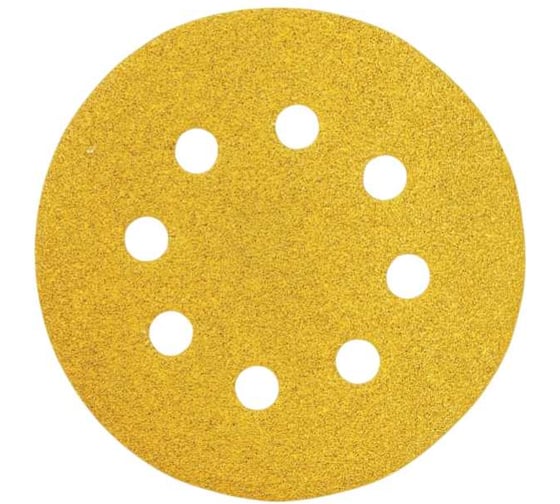 Изображение товара Комплект шлифовальных кругов на бумажной основе желтый д125мм 8отв. Р240 (5 шт.) LIGREAT TL55620