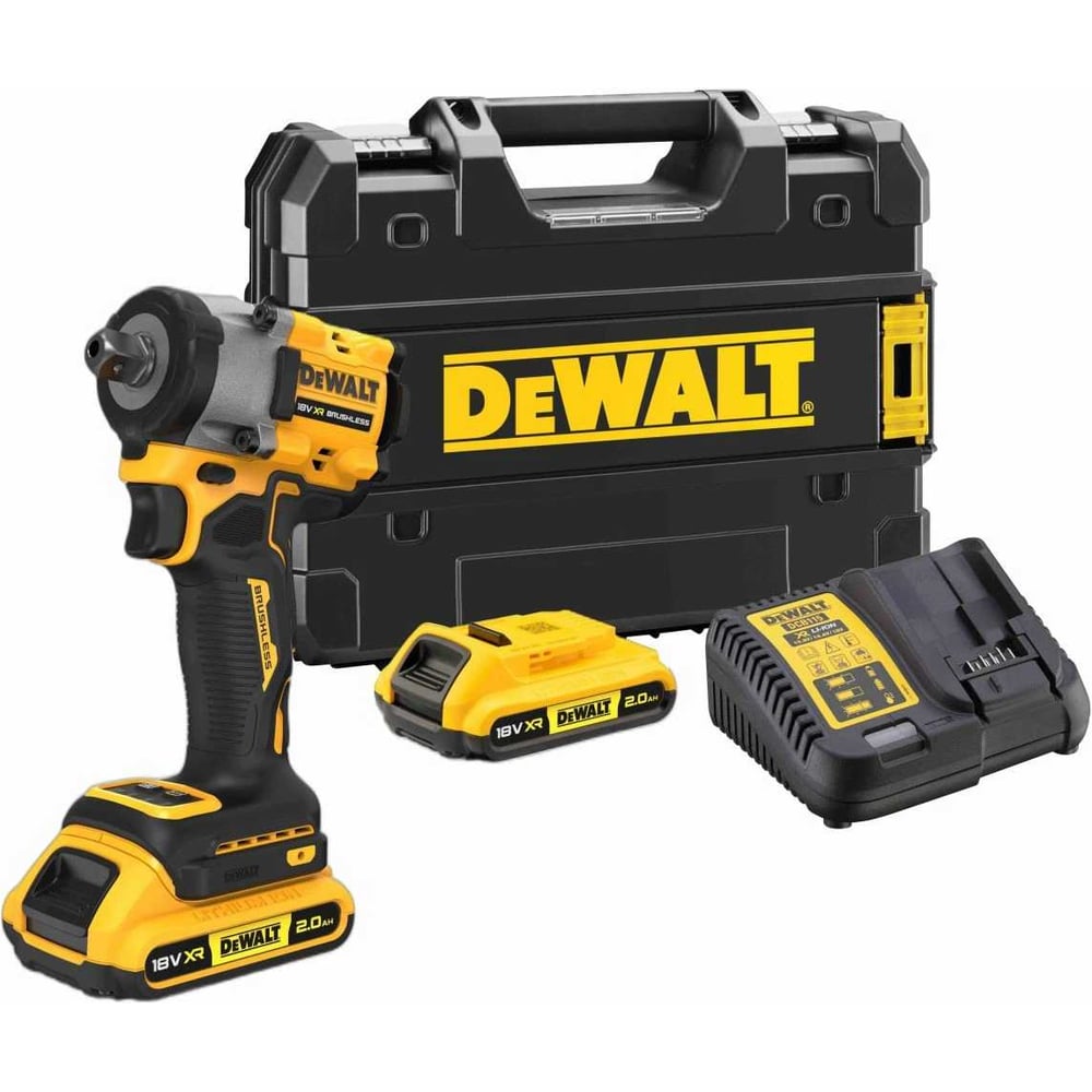 Изображение товара Аккумуляторный гайковерт DEWALT DCF922D2T, 18В, 610Нм, 3550уд/мин, с 2 АКБ 2 Ач и ЗУ, в кейсе TSTAK DCF922D2T-QW