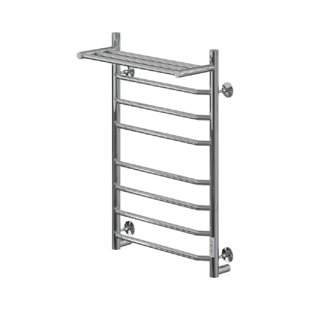 Изображение товара Полотенцесушитель MIXLINE MIRA 80×50 таймер, 382 Вт, 7 перекладин + ПОЛКА электрический ХРОМ 558388