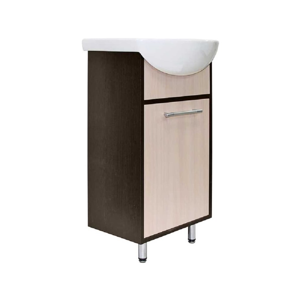 Изображение товара Тумба для ванной MIXLINE АлАн-45 венге/дуб молочный, левая раковину Уют-45 Rosa 558661