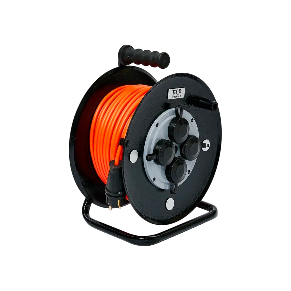 Изображение товара Удлинитель ТОРЭЛЕКТРО серии ВОЛЬТПРОМ ПВС 3х1.5 50м на металлической катушке (с/з) IP44 ВП332