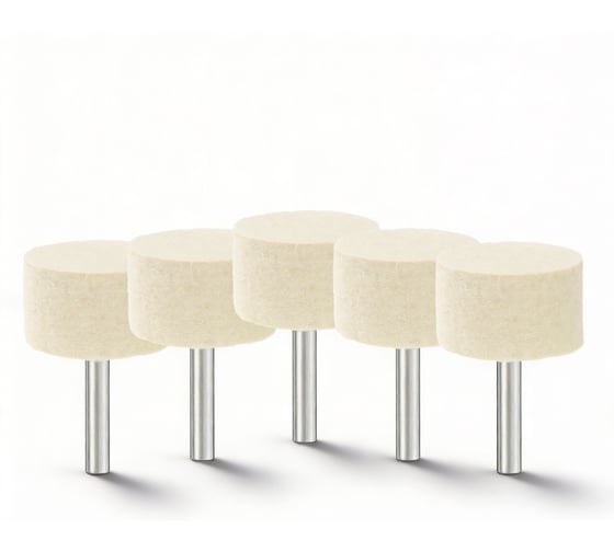 Изображение товара Головка полировальная Diamond Industrial 40х25 мм войлок с оправкой 6 мм (5 штук) DIDGV40256