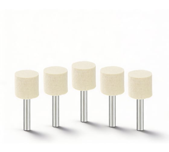 Изображение товара Головка полировальная Diamond Industrial 25х25 мм войлок с оправкой 6 мм (5 штук) DIDGV25256