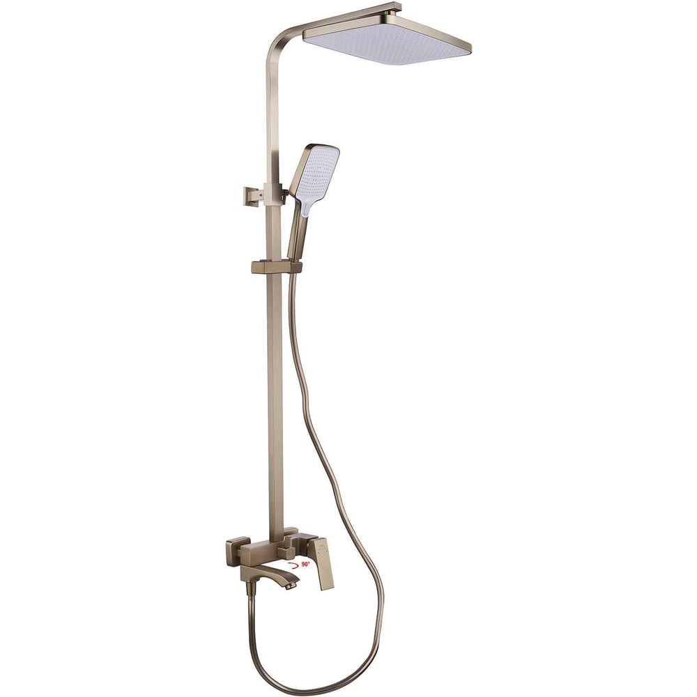 Изображение товара Стойка душевая FASHUN с поворотным изливом и ламинарным аэратором, хром, латунь, A2490-21