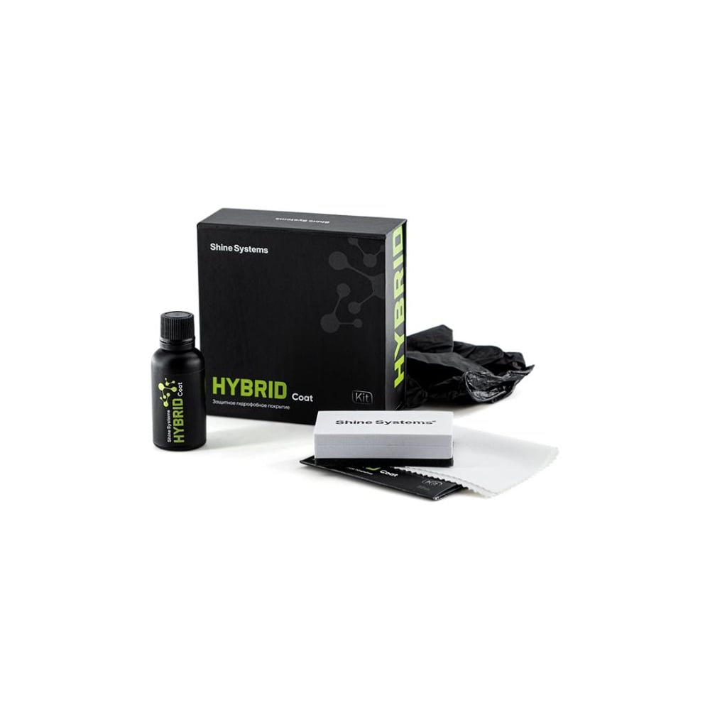 Изображение товара Защитное гидрофобное покрытие для кузова Shine systems HYBRID Coat 30 мл (набор) SS478