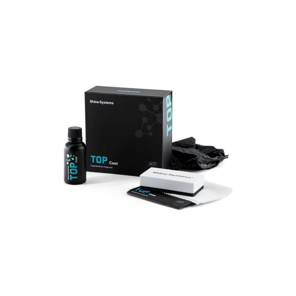 Изображение товара Гидрофобное керамическое покрытие для кузова Shine Systems TOP Coat, 30 мл (набор) SS479