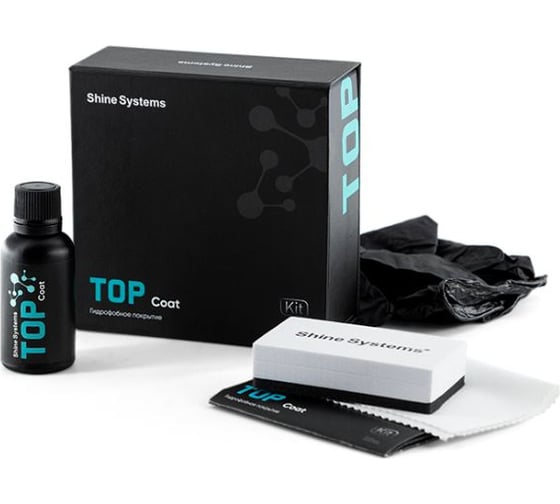 Изображение товара Гидрофобное керамическое покрытие для кузова Shine Systems TOP Coat, 30 мл (набор) SS479