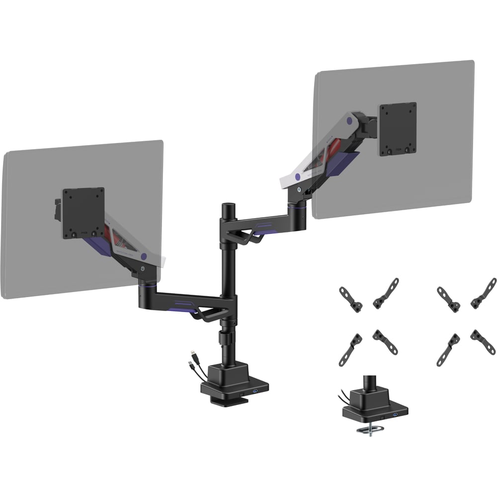 Изображение товара Кронштейн UNITEKI FMGT402GL ATLAS NEO GAMING LINE для двух мониторов, с газлифтом