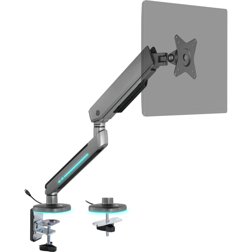 Изображение товара Кронштейн UNITEKI FMGT19RGBGL GAMING LINE для монитора со струбциной и подсветкой RGB, системы газлифт, диагональ 17-35 2819