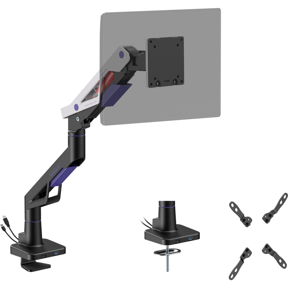 Изображение товара Кронштейн UNITEKI FMGT301GL ATLAS NEO GAMING LINE кронштейн для монитора со струбциной, системы газлифт, диагональ 24-57 2739