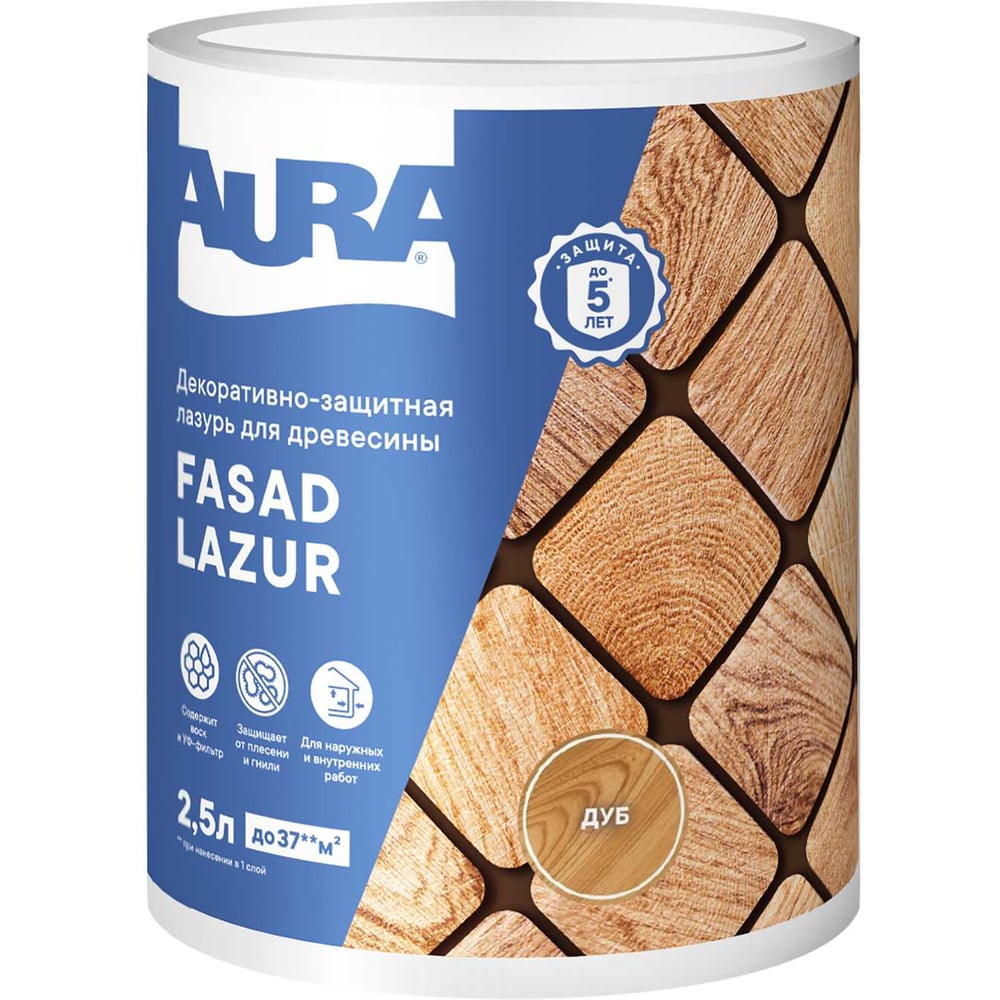 Изображение товара Лазурь Aura Fasad Lazur дуб, 2.5л AWW018