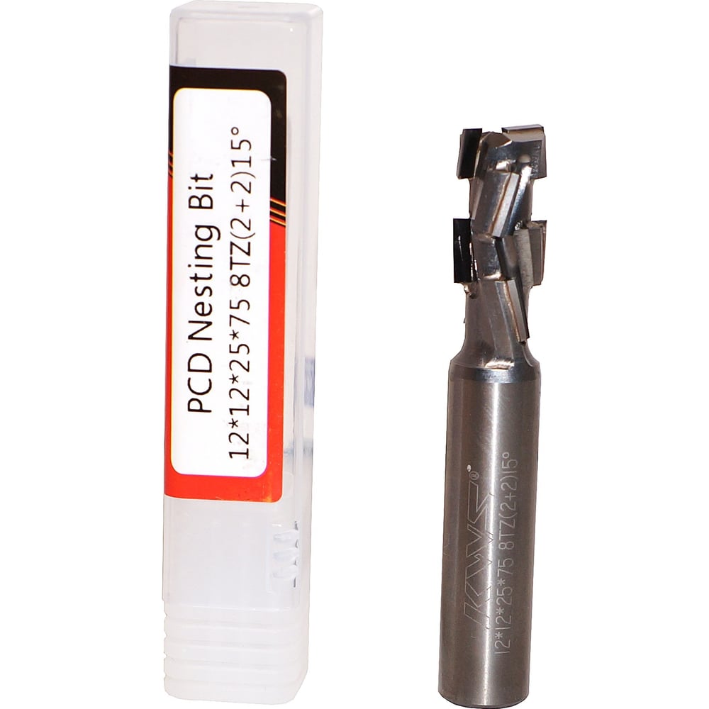 Изображение товара Фреза концевая алмазная Нестинг KWS 12х12х25х75 Z8 (2+2) R 15 (корпус спецсталь) DCN2BA001