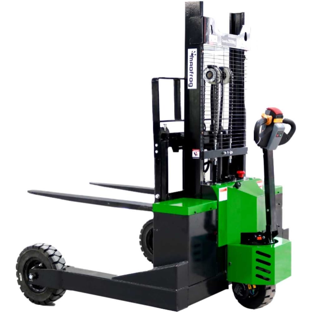 Изображение товара Гидравлический электроштабелер грузоподъемность MADFROG 2т, Высота подъема 1,6м, длина вил 1150мм Croc 2T Lift 1600