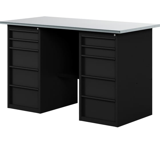 Изображение товара Верстак-стол BLACK с двумя ящиками, 1400 мм GREENBERG VERSTAK_BLACK_Y2_1400