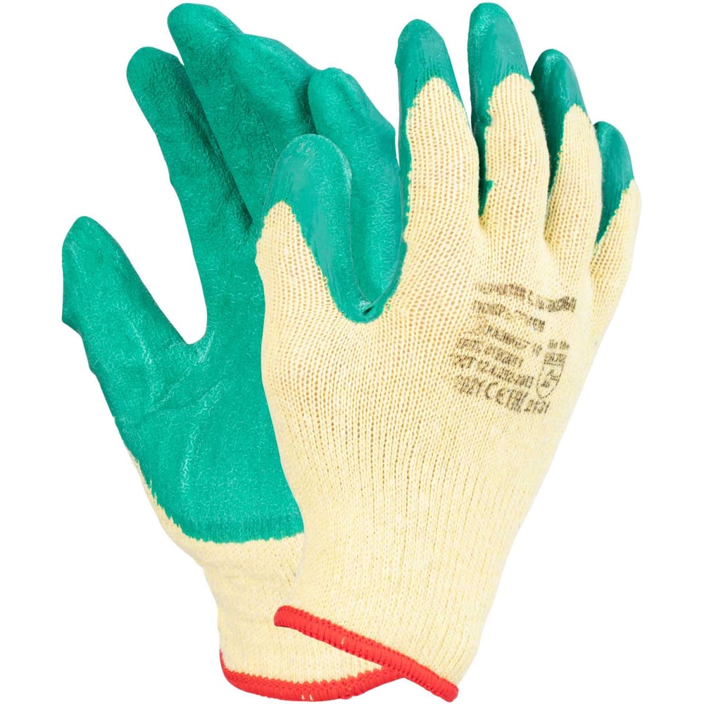 Изображение товара Трикотажные перчатки с рифленым латексным покрытием, 10 пар FORT Форт 7032 W 00-50146588