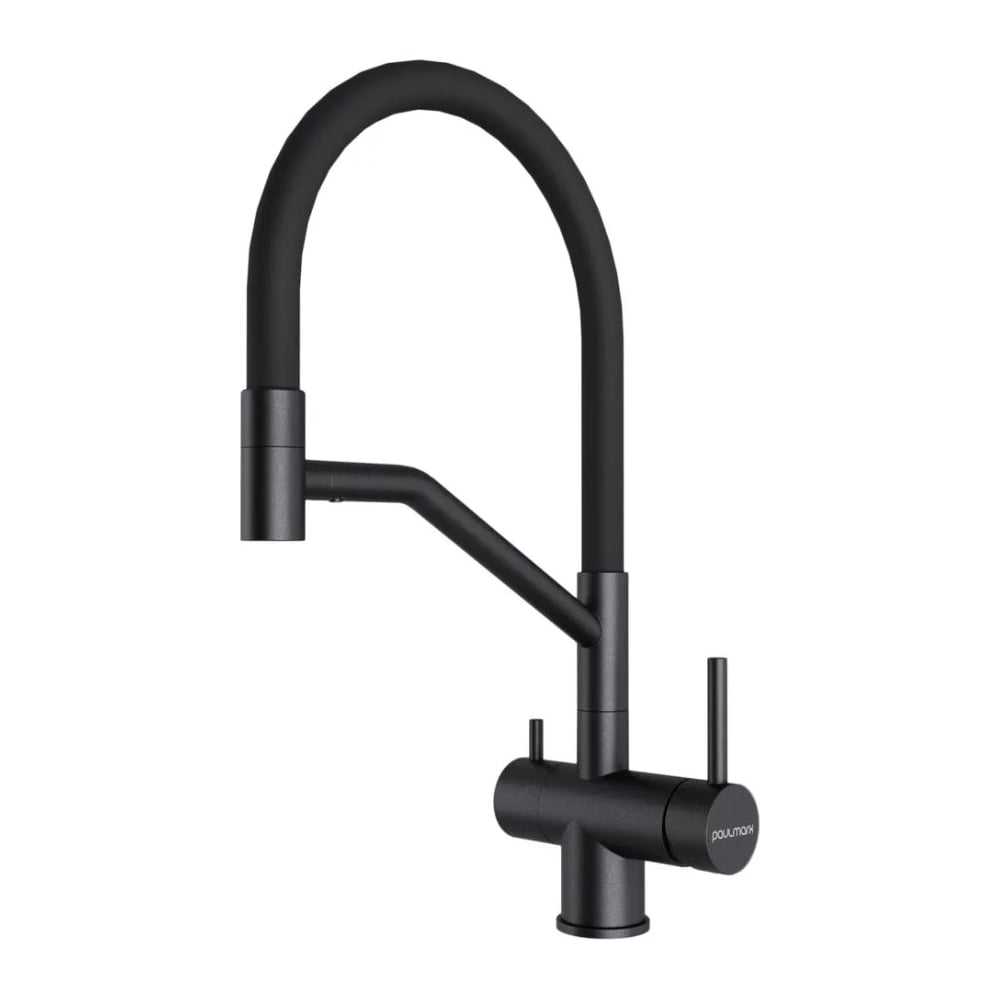 Изображение товара Смеситель Paulmark RUBERT для кухни, черный, однорычажный, матовое покрытие
