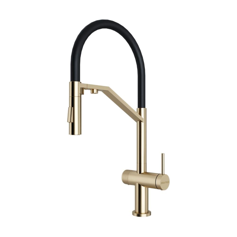 Изображение товара Смеситель Paulmark ZENDER Ze213155-LG для кухни, золотое покрытие, однорычажный