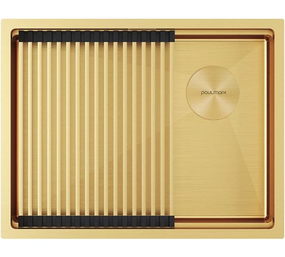 Изображение товара Мойка Paulmark нержавеющая сталь NEXT-PRO 58 UNI светлое золото, 580х450мм, Starke PM705845-LG