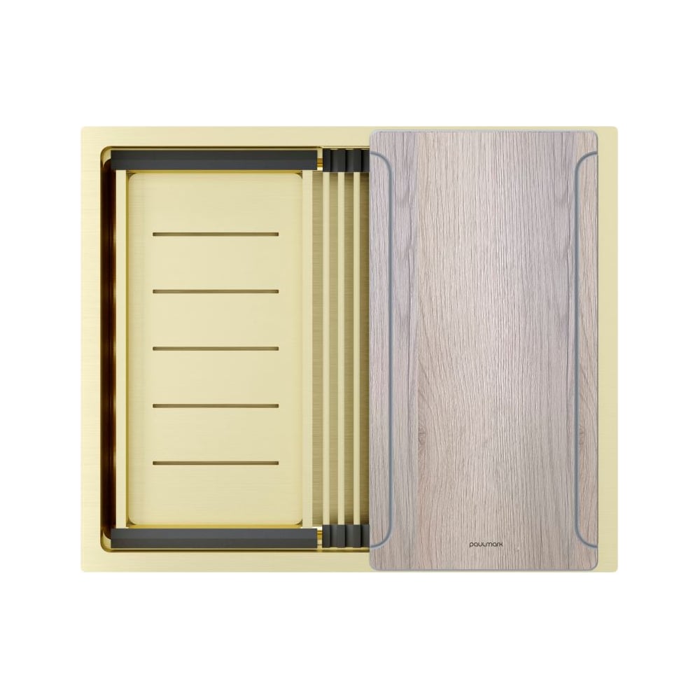 Изображение товара Мойка Paulmark нержавеющая сталь NEXT-MULTI SINK 54 UNI светлое золото, 540х450мм, PM785445-LG