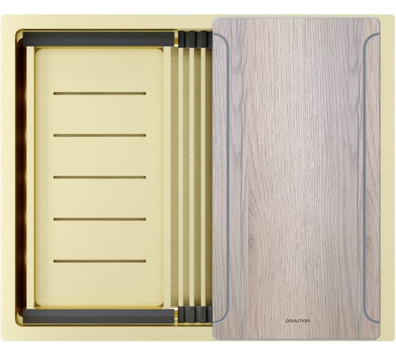 Изображение товара Мойка Paulmark нержавеющая сталь NEXT-MULTI SINK 54 UNI светлое золото, 540х450мм, PM785445-LG