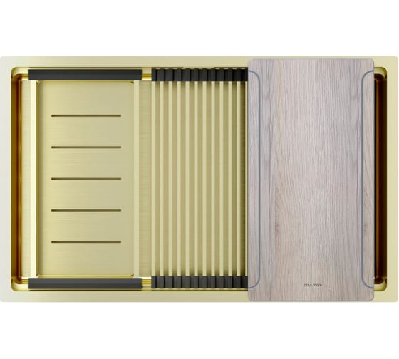 Изображение товара Мойка Paulmark нержавеющая сталь NEXT-MULTI SINK 74 UNI светлое золото, 740х450мм, PM787445-LG