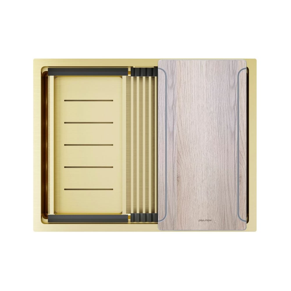 Изображение товара Мойка Paulmark нержавеющая сталь NEXT-MULTI SINK 58 UNI светлое золото, 580х450мм, PM785845-LG