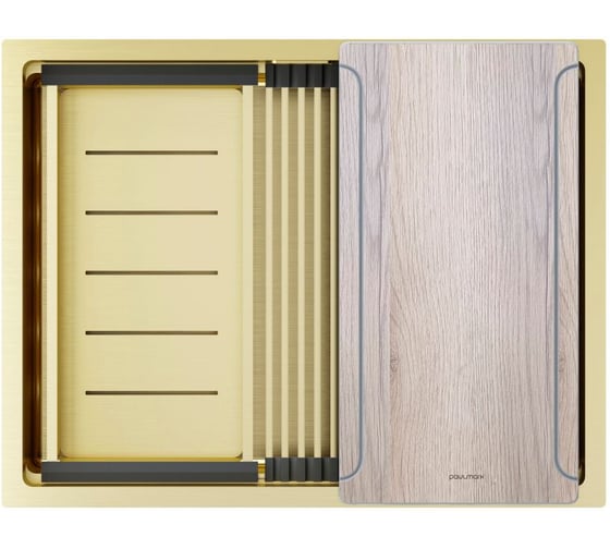 Изображение товара Мойка Paulmark нержавеющая сталь NEXT-MULTI SINK 58 UNI светлое золото, 580х450мм, PM785845-LG