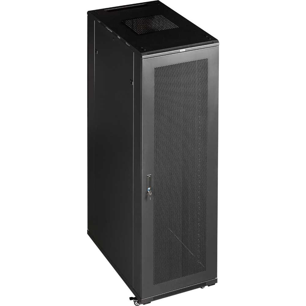 Шкаф TWT 19 Business, 47U 800x1200, черный, передняя дв. перфорир., задняя дв. распашная перфорир. TWT-CBB-47U-8x12-P1