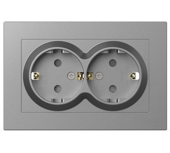 Изображение товара Розетка 2-я с заземлением (комплект) Vox Серый Металик ELBI 611-051032-907