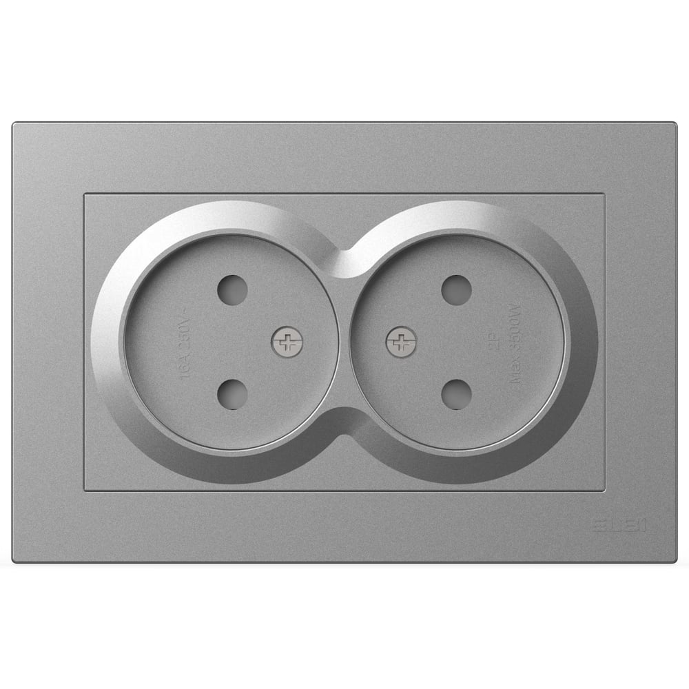 Изображение товара Розетка ELBI Moda Vox 611-051032-908 Серый металлик 2 поста