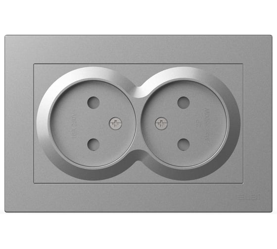 Изображение товара Розетка ELBI Moda Vox серый металик 2-я б/з (комплект) 611-051032-908