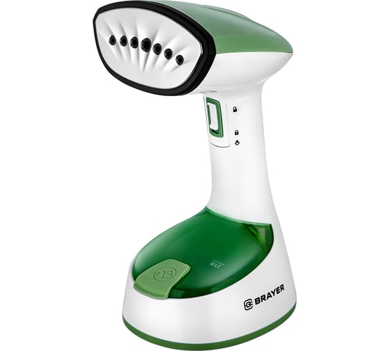 Изображение товара Отпариватель ручной BRAYER 4128BR-GN, 1500 Вт, пар 20 г/мин, съемная щетка, фиксация пара, 120 мл BR4128GN