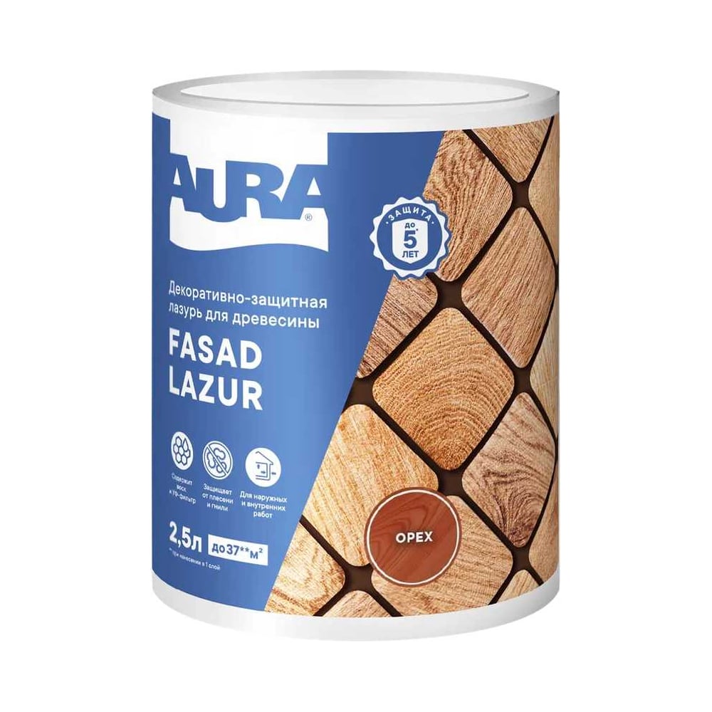 Изображение товара Лазурь Aura Fasad Lazur орех - декоративно-защитное покрытие для древесины