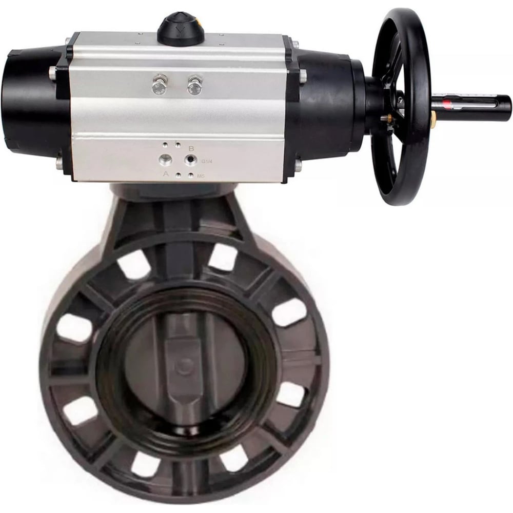 Изображение товара Затвор дисковый DN.ru НПВХ-E-2W-Fb-ISO Дн200 Ру10