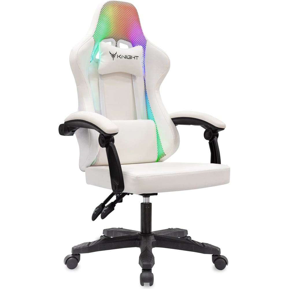 Изображение товара Кресло игровое Бюрократ Knight Wolf RGB белый экокожа/сетка с подголов. крестов. пластик 2102880