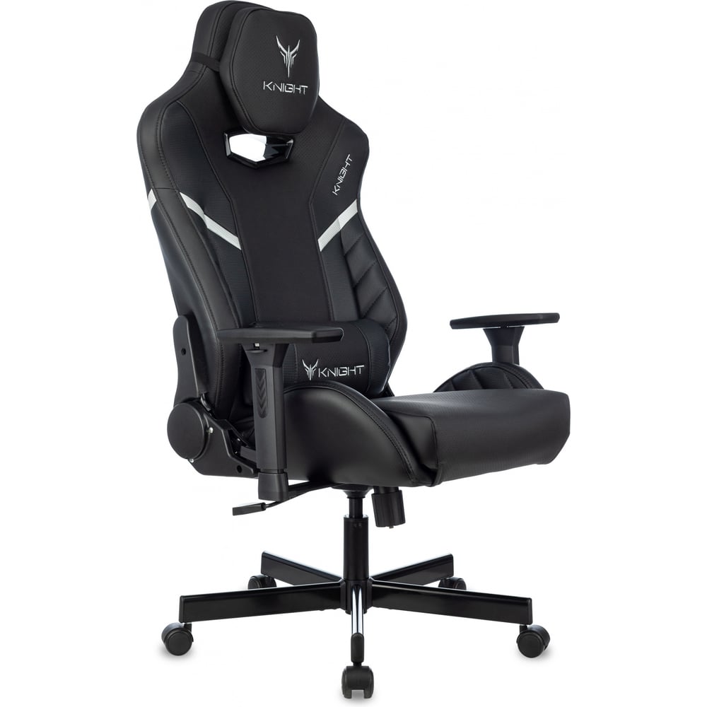 Изображение товара Кресло игровое Бюрократ Knight Thunder 5X черный экокожа крестов. металл 1941738